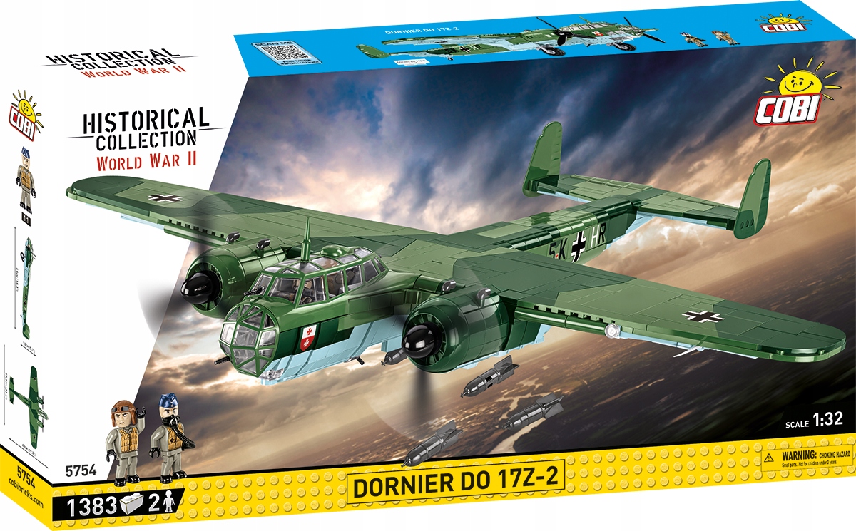 klocki Cobi 5754 Dornier Do 17Z-2 Niemiecki bombowiec z II Wś Samolot