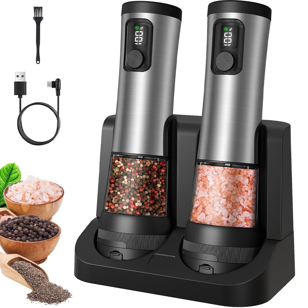 Młynek Do Pieprzu I Soli Elektryczny Akumulatorowy Usb Młynek Do Soli 2 Szt