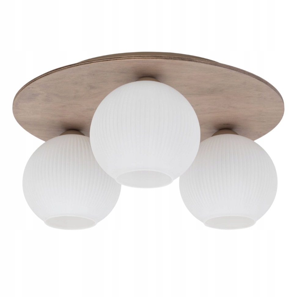 Lampa sufitowa okrągła drewniana białe klosze do kuchni sypialni Virlo 3