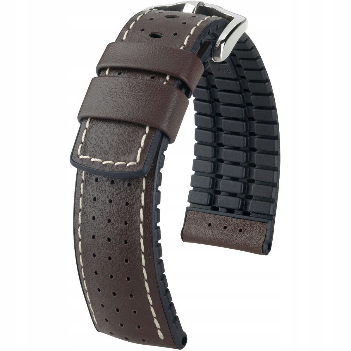 Hnědo-černý kožený opasek 24 mm Hirsch Tiger