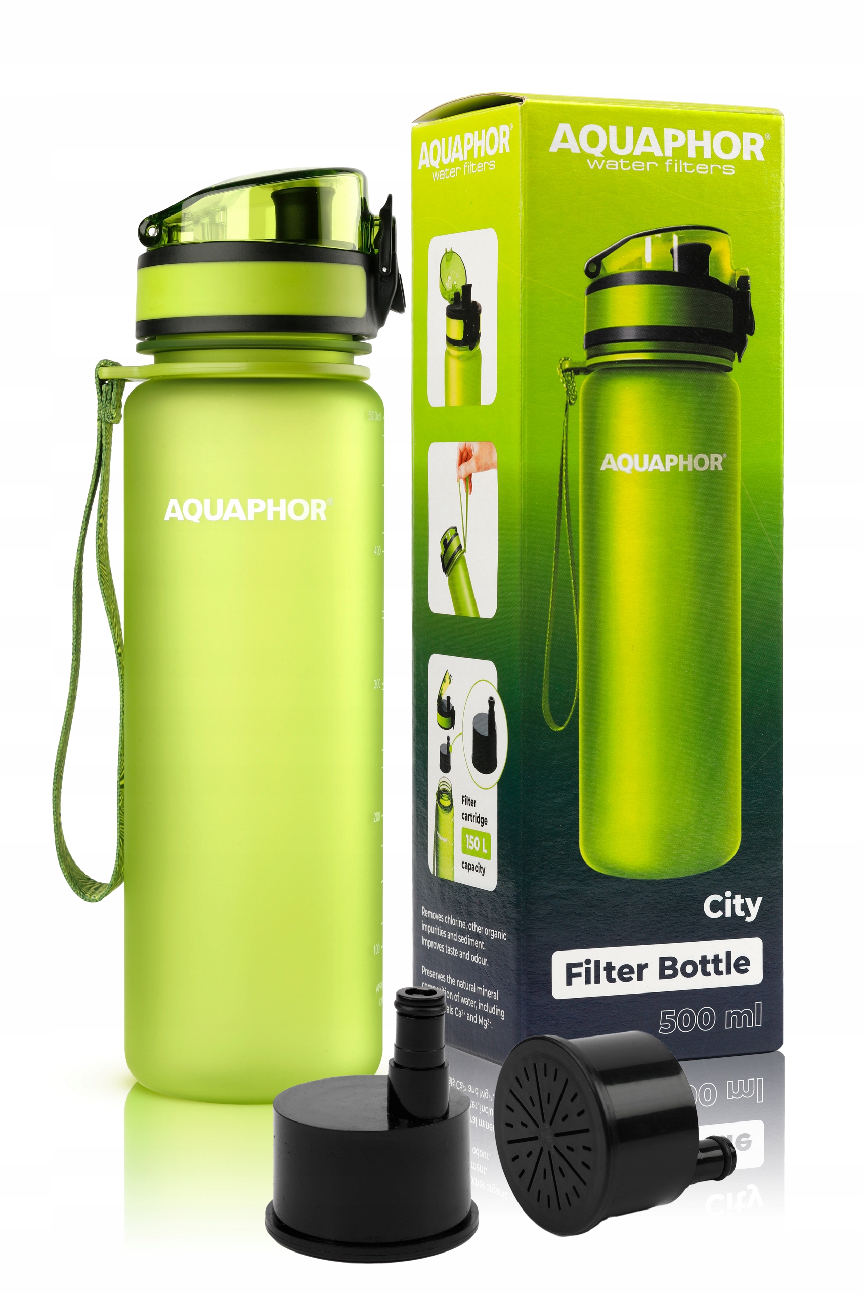 

Butelka filtrująca Aquaphor City 2 filtry zielony