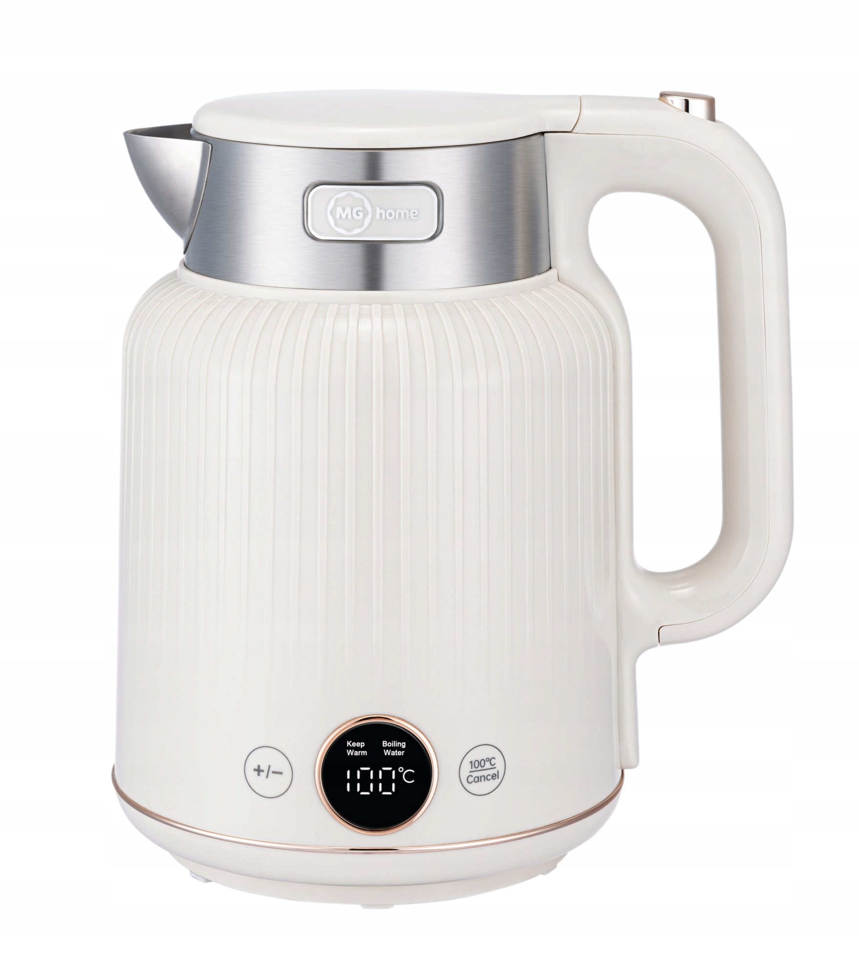 Mg Home Czajnik Elektryczny 1,5 L Podwójna Obudowa Regulacja Temp. Kremowy