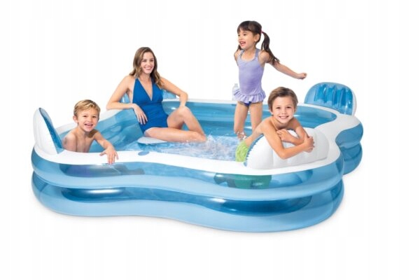 Intex 56475NP Rodinný nafukovací bazén pre 4 osoby s sedadlami 229x229x66 cm