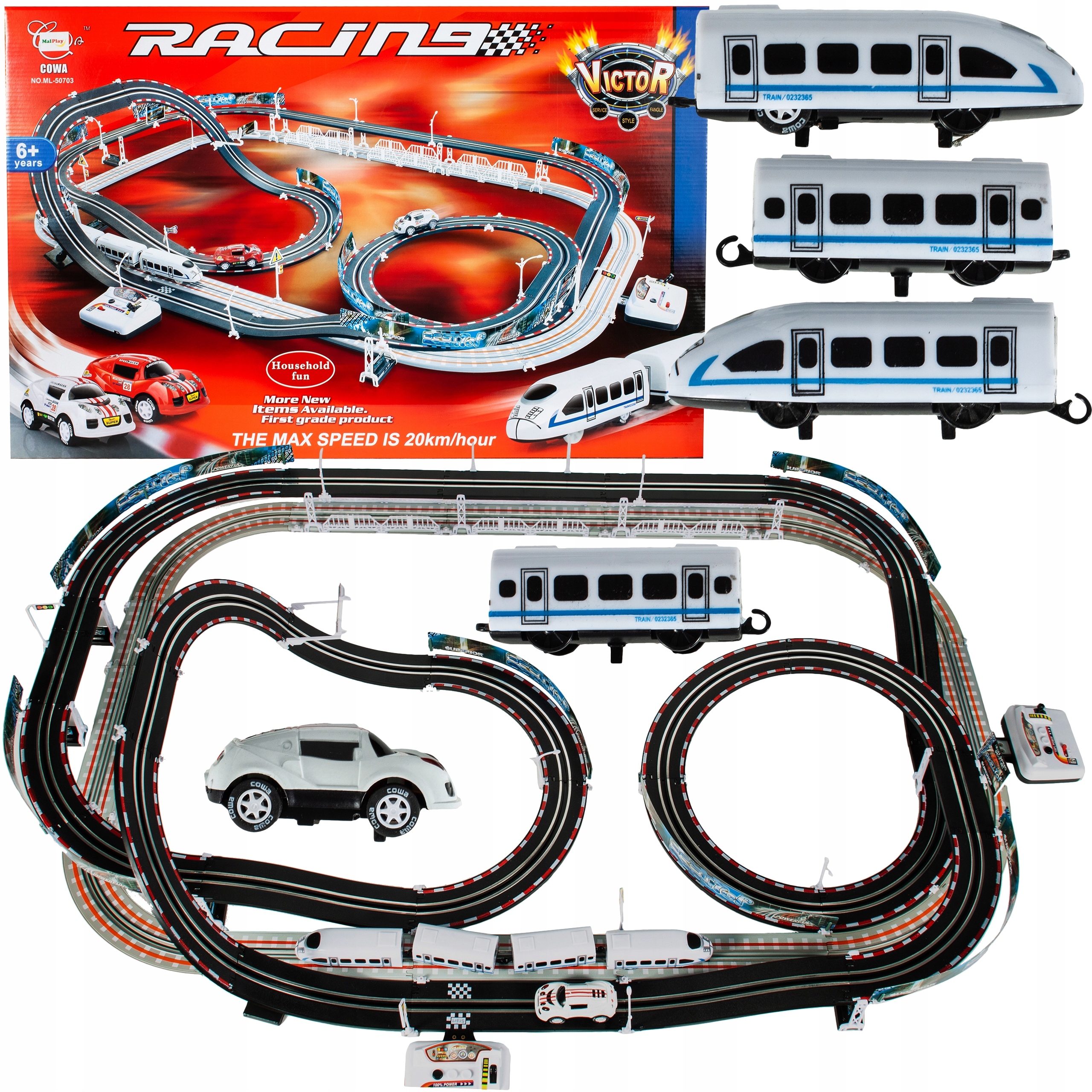 

Tor Wyścigowy Kolejka Elektryczna Auto Duża 600 cm