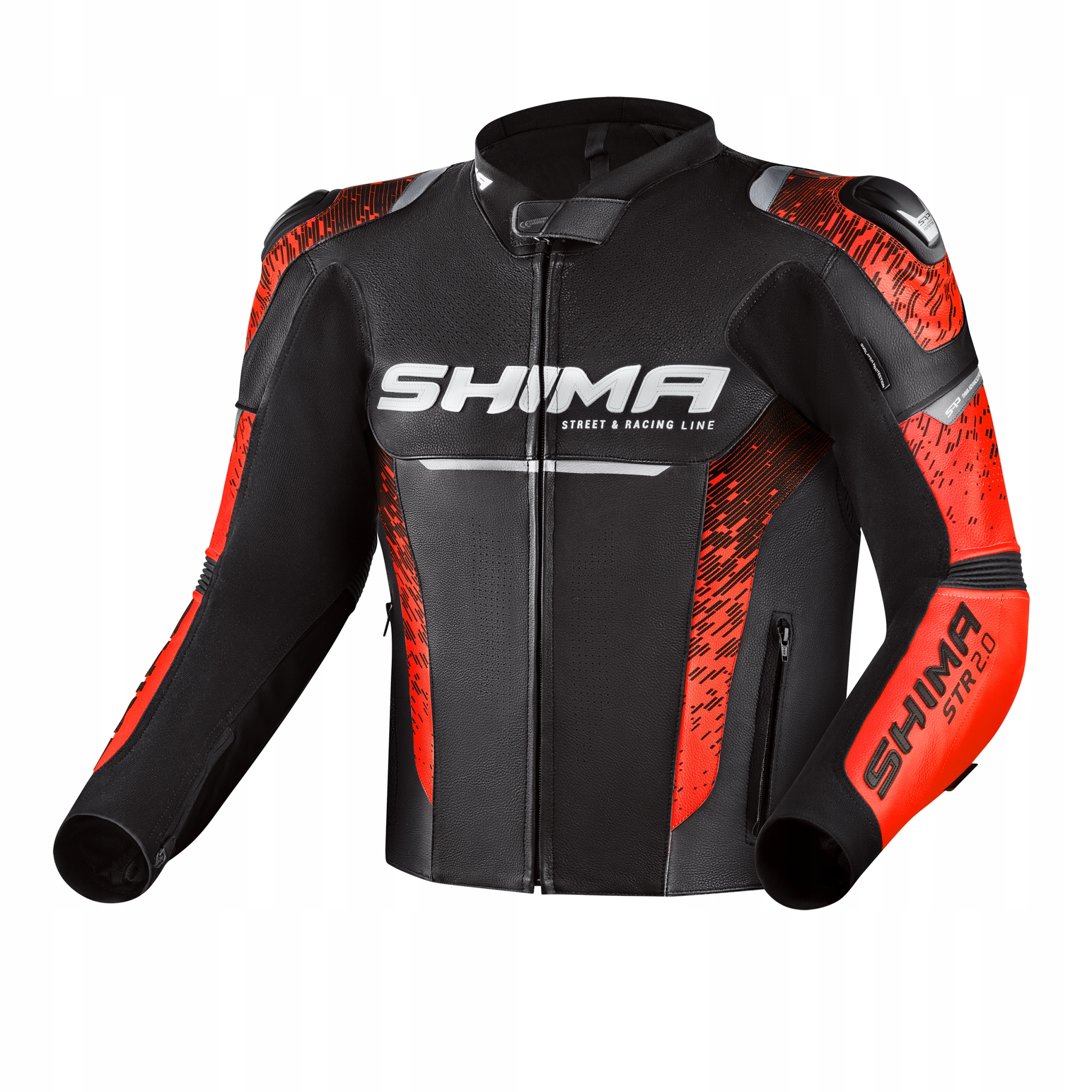 Kožená motocyklová bunda Shima Str 2.0 Bright Red 56