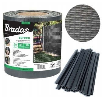 ЛЕНТА ЗАБОРНАЯ 19X35 ПРОЧНЫЙ ГРАФИТ КЛИПСЫ