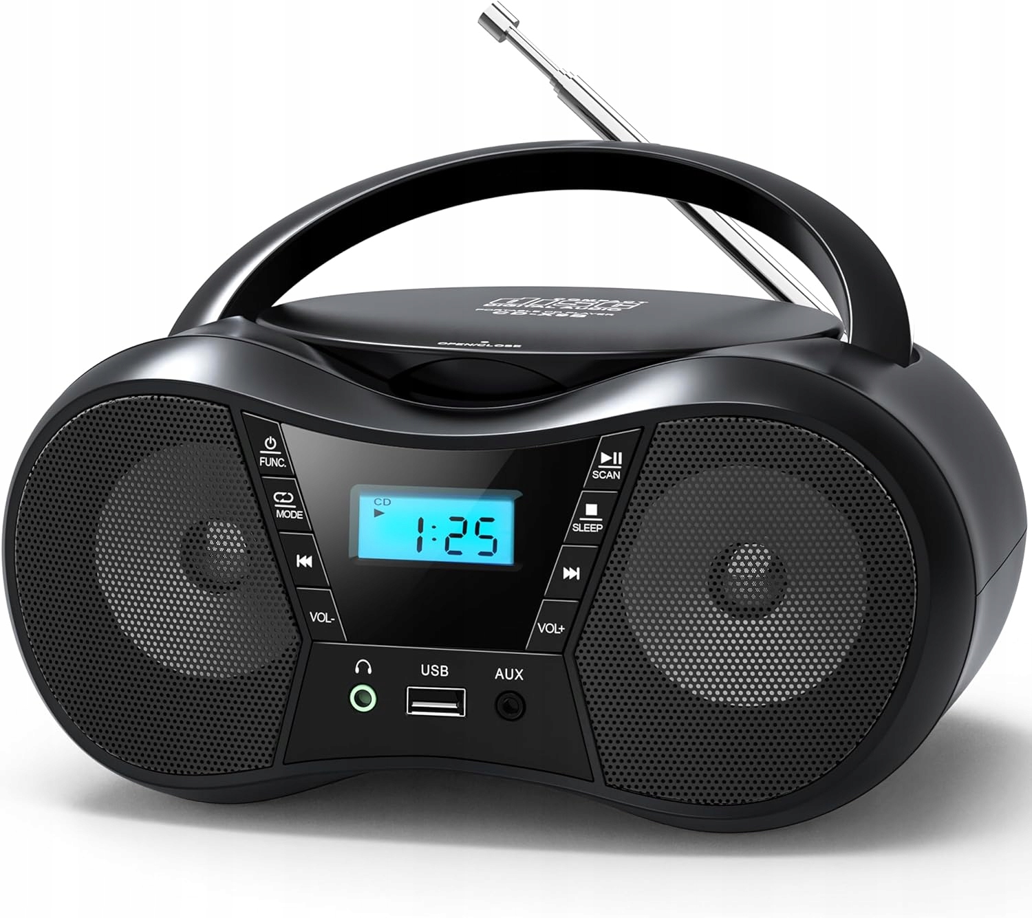 Prenosný stereo CD prehrávač s Fm rádiom, Bluetooth, Aux a Usb ako darček.