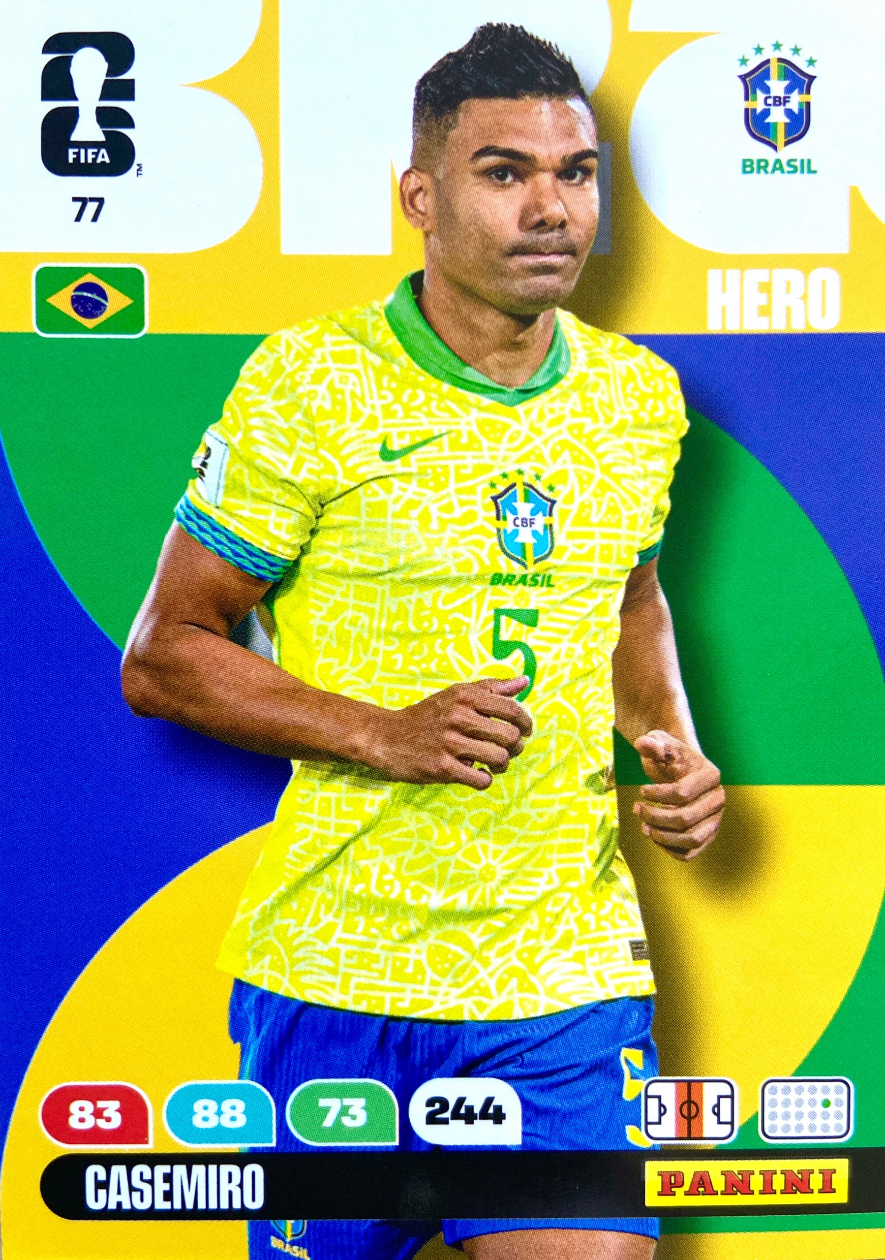 Panini Fifa World Cup 2026 karta piłkarska Hero 77 Casemiro Brazylia