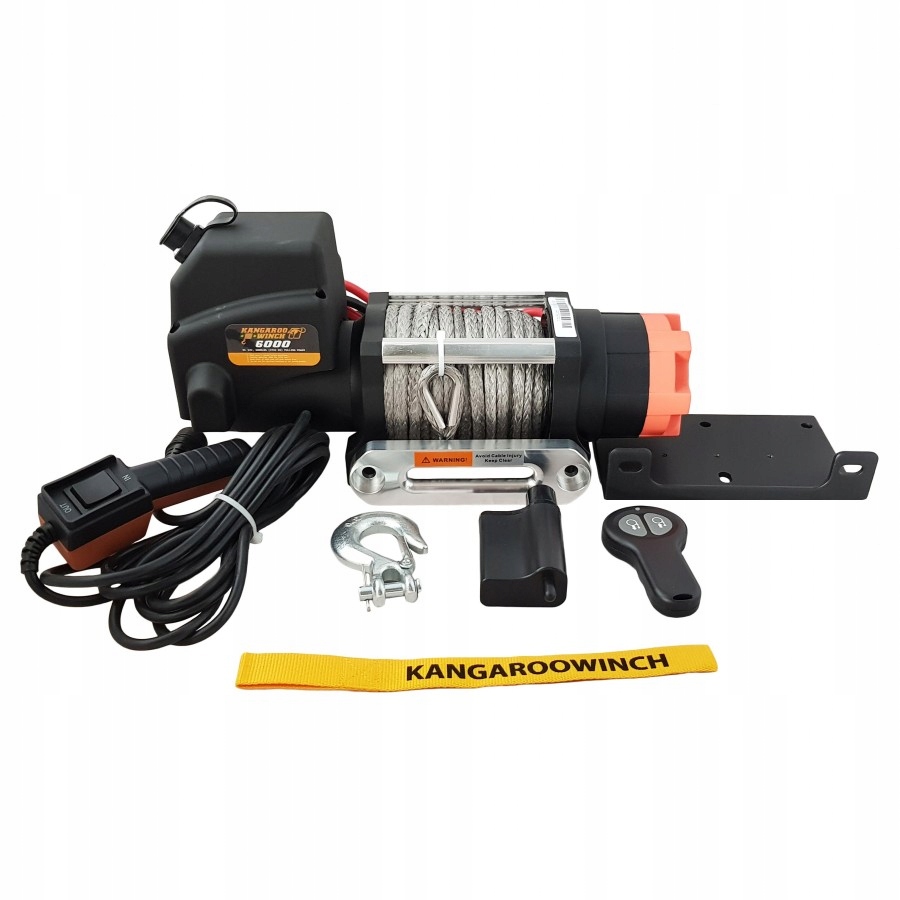 Elektrický navijak K6000 12V syntetické lano Sťahovák 2722 kg