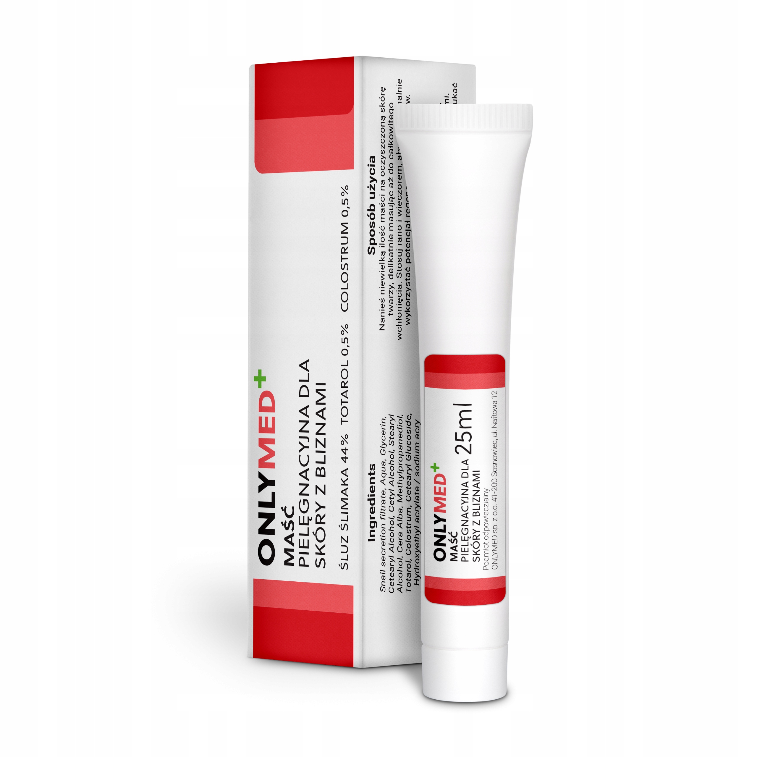 skuteczna Maść na blizny, po trądziku oparzenia, rozstępy. Onlymed 25 ml Pl