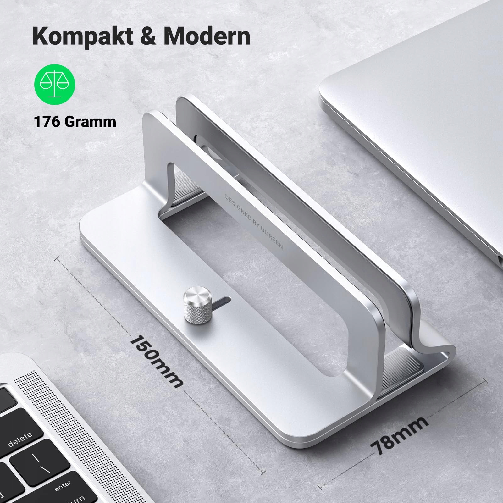 UGREEN Pionowy Aluminiowy Stojak Uchwyt Na Laptopa Srebrny — miniatura 8