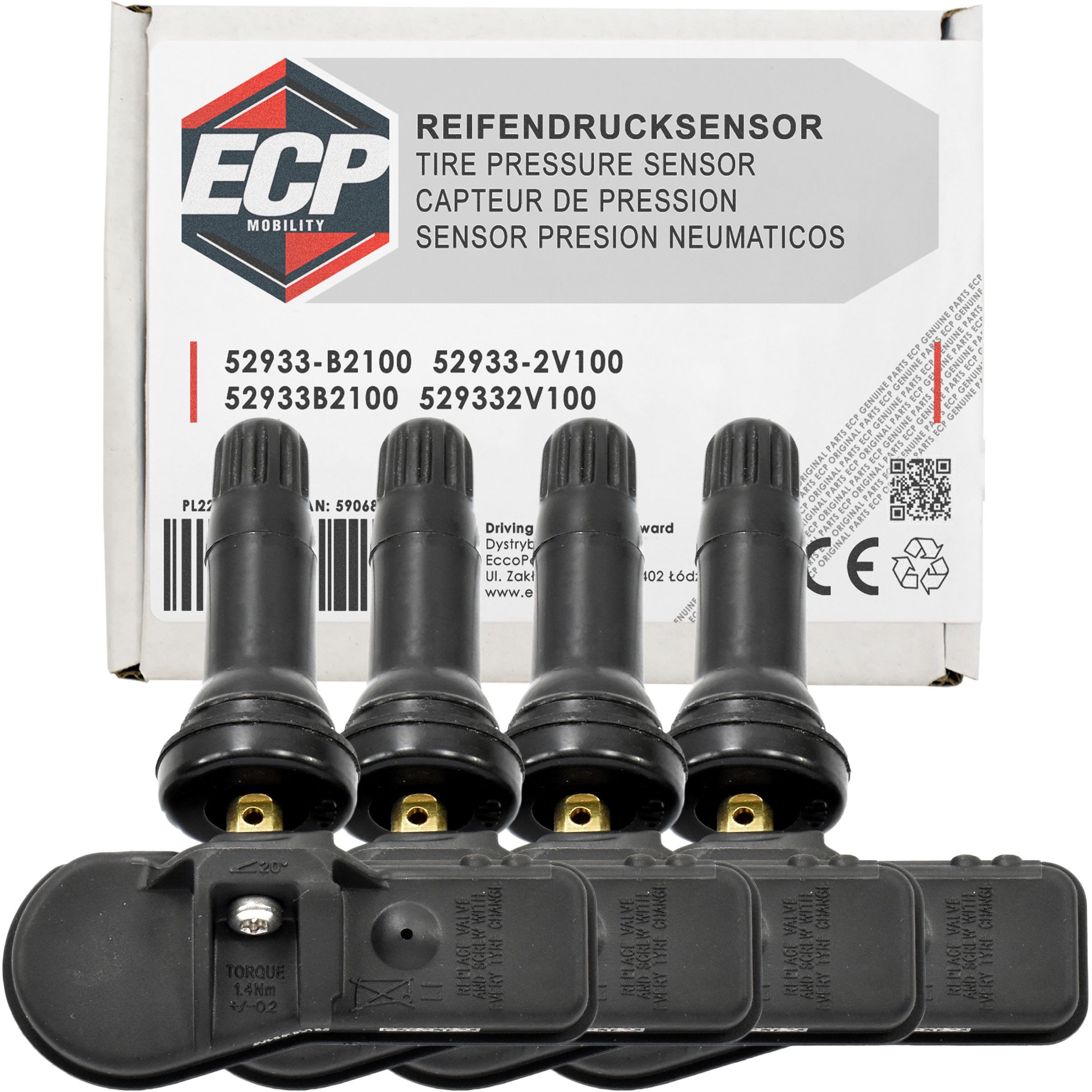 4X Snímač Tlaku Pneumatík Tpms 52933-B2100 Kia Hyundai [ecp Mobility]