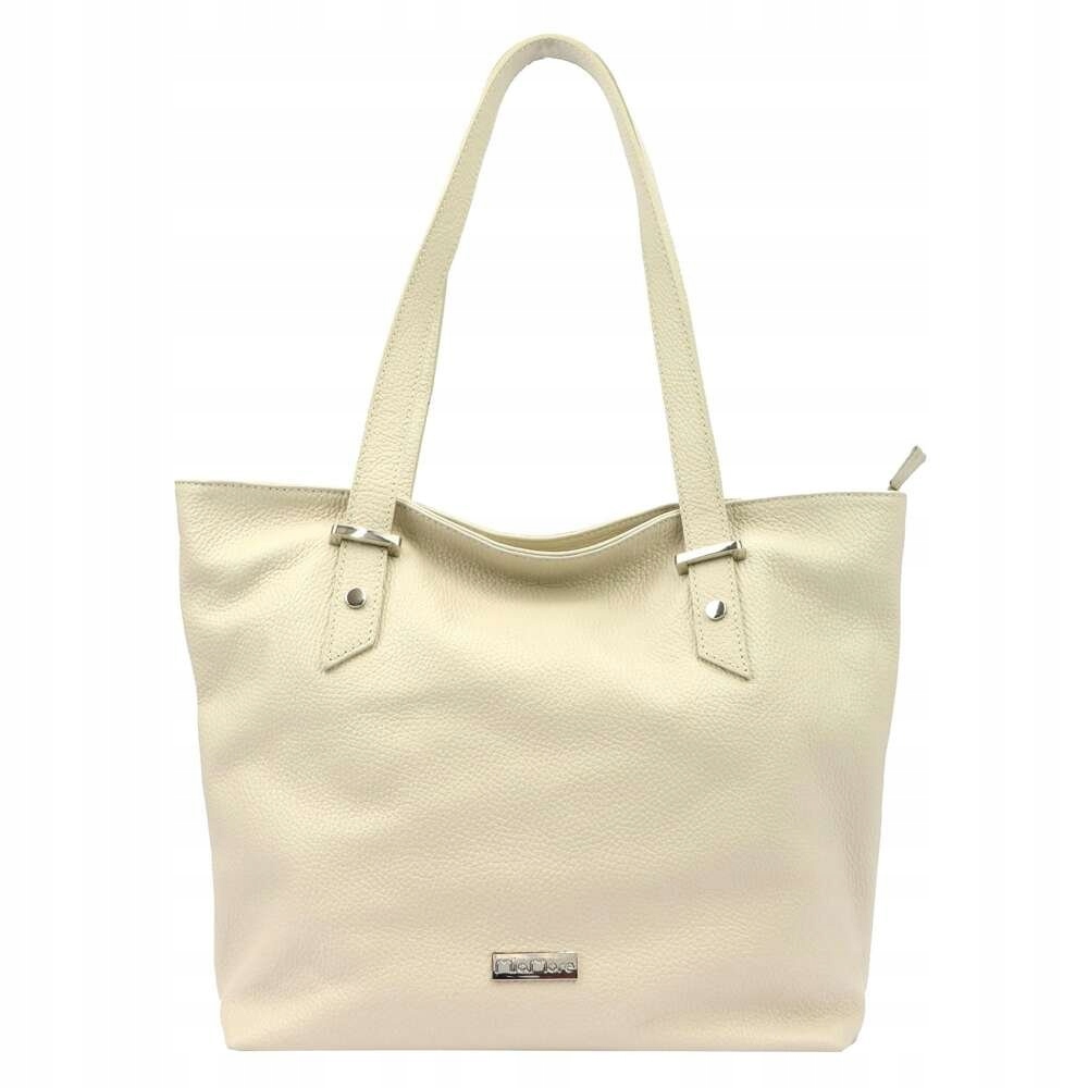 Kožená kabelka Shopperbag A4 Béžová MiaMore 01-058 Dollaro