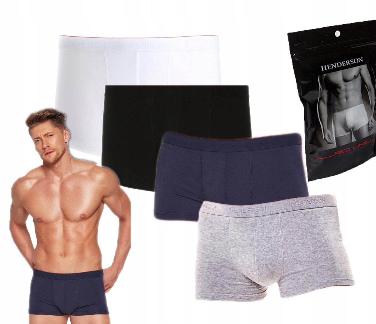 Pánské Boxerky Henderson 18724 Red Line 4ks XXL