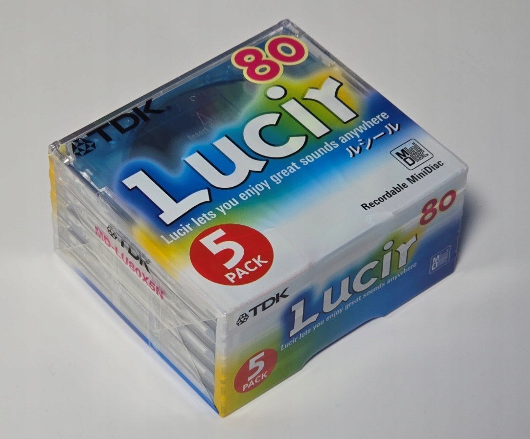Minidisc Diskety MD Tdk Lucir 80 5 Pack Nové Fólie Vyrobené V Japonsku 5 Ks