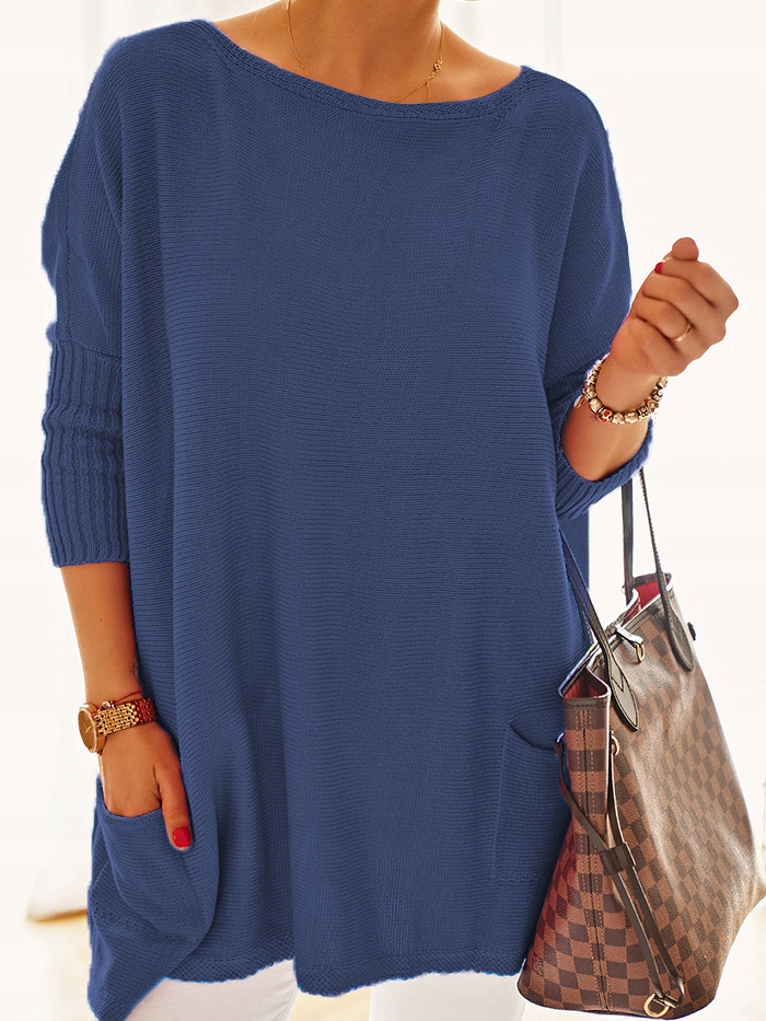 Velký svetr plus size oversize Nobis džínový