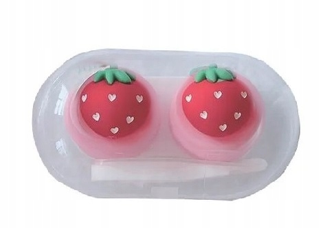 Etui Pudełko Na Soczewki Pojemnik Uroczy Z Truskaweczką 1533