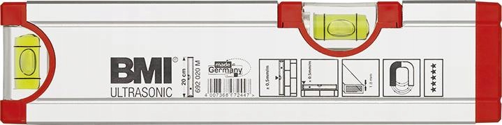 Magnetická vodováha Ultrasonic 20 cm 0,5 mm/m 692020M Bmi