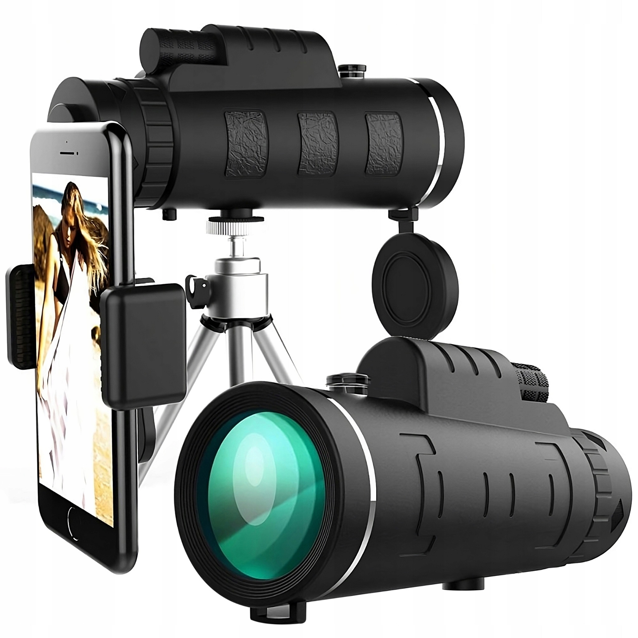 MONOKULAR LUNETA LORNETKA TELESKOP Z UCHWYTEM NA TELEFON STATYW ZOOM 12X