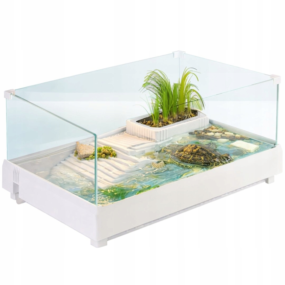 Kruger Meier Turtle Shell Garden – akvárium pro želvy s ostrovem 39x27x17 cm