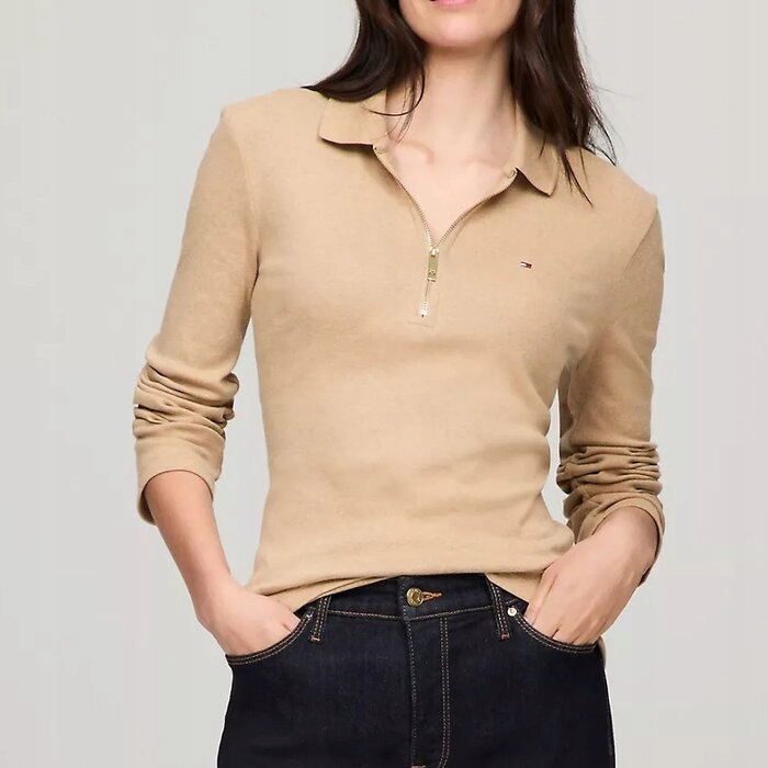 Polokošile Tommy Hilfiger bavlněná béžová klasická S (nová)