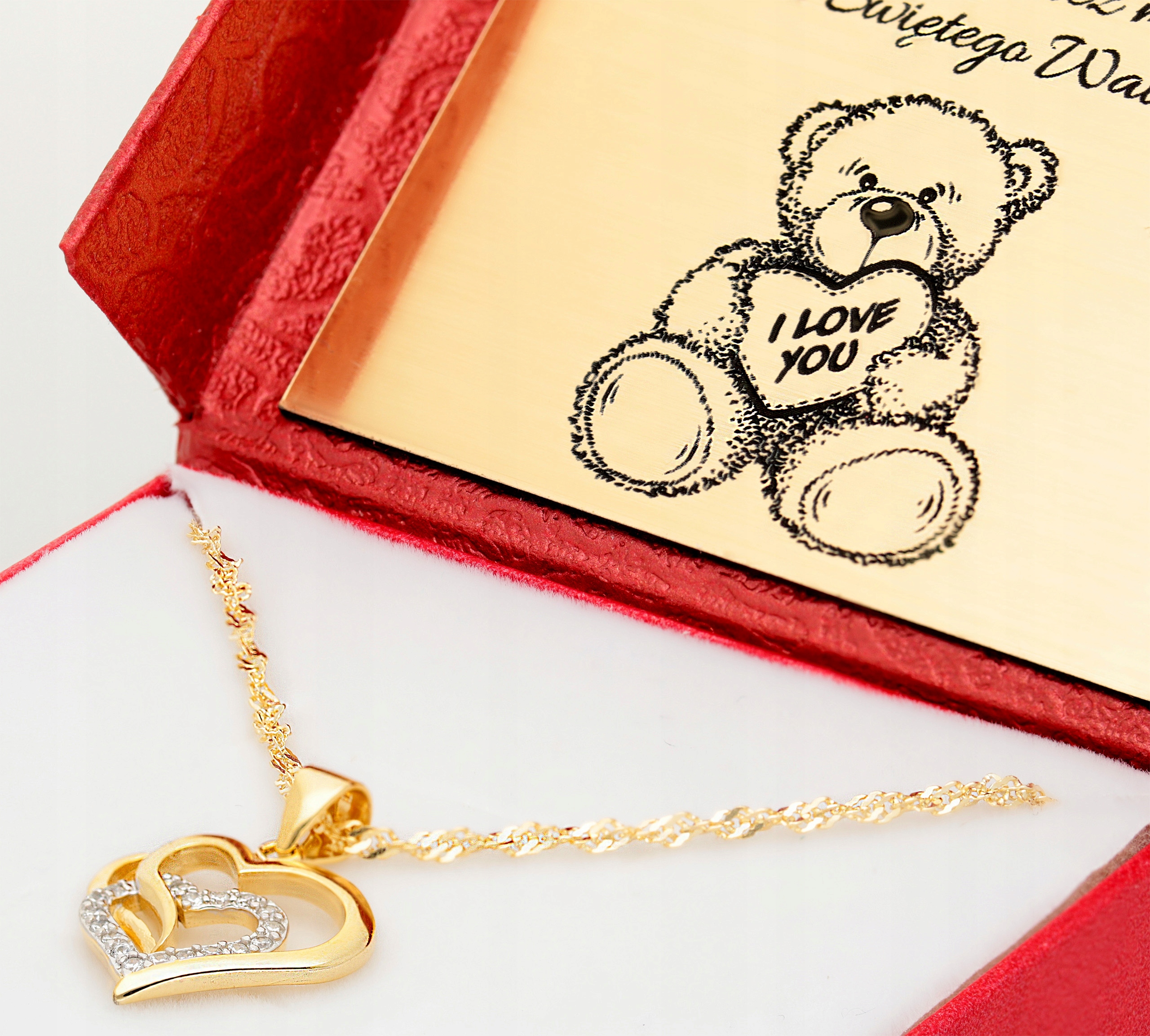 Złoty Łańcuszek 925 Serce Serduszko Naszyjnik KOMUNIA Grawer EAN (GTIN) 5905220409273