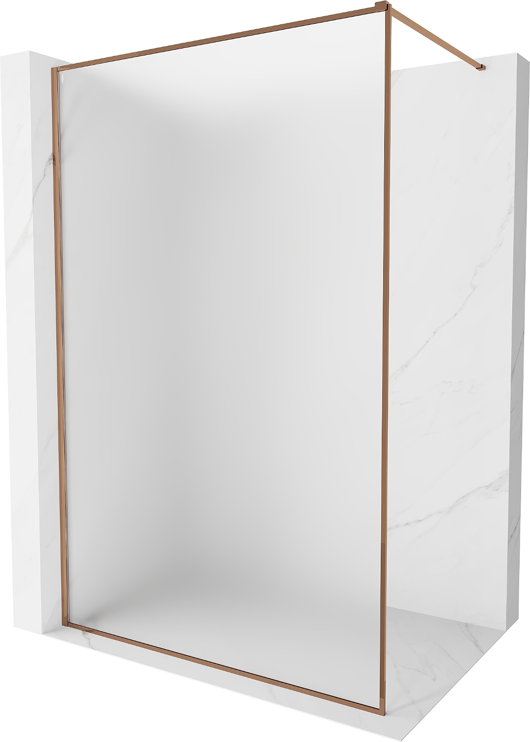Mexen Kioto-F Walk-in sprchová stěna 140x202cm, růžové zlato, 8mm