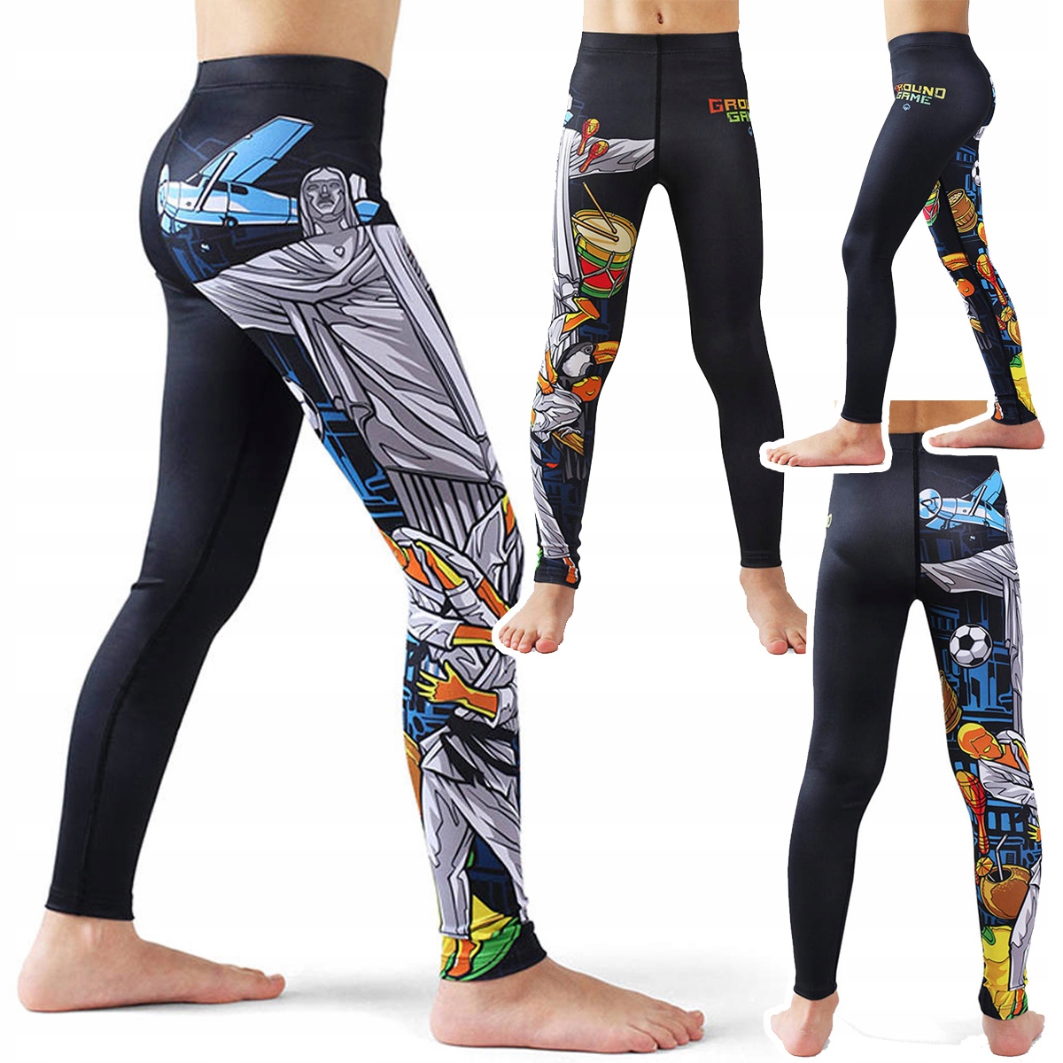 Legginsy treningowe dziecięce Ground Game Brasil Czarne r. 128 cm