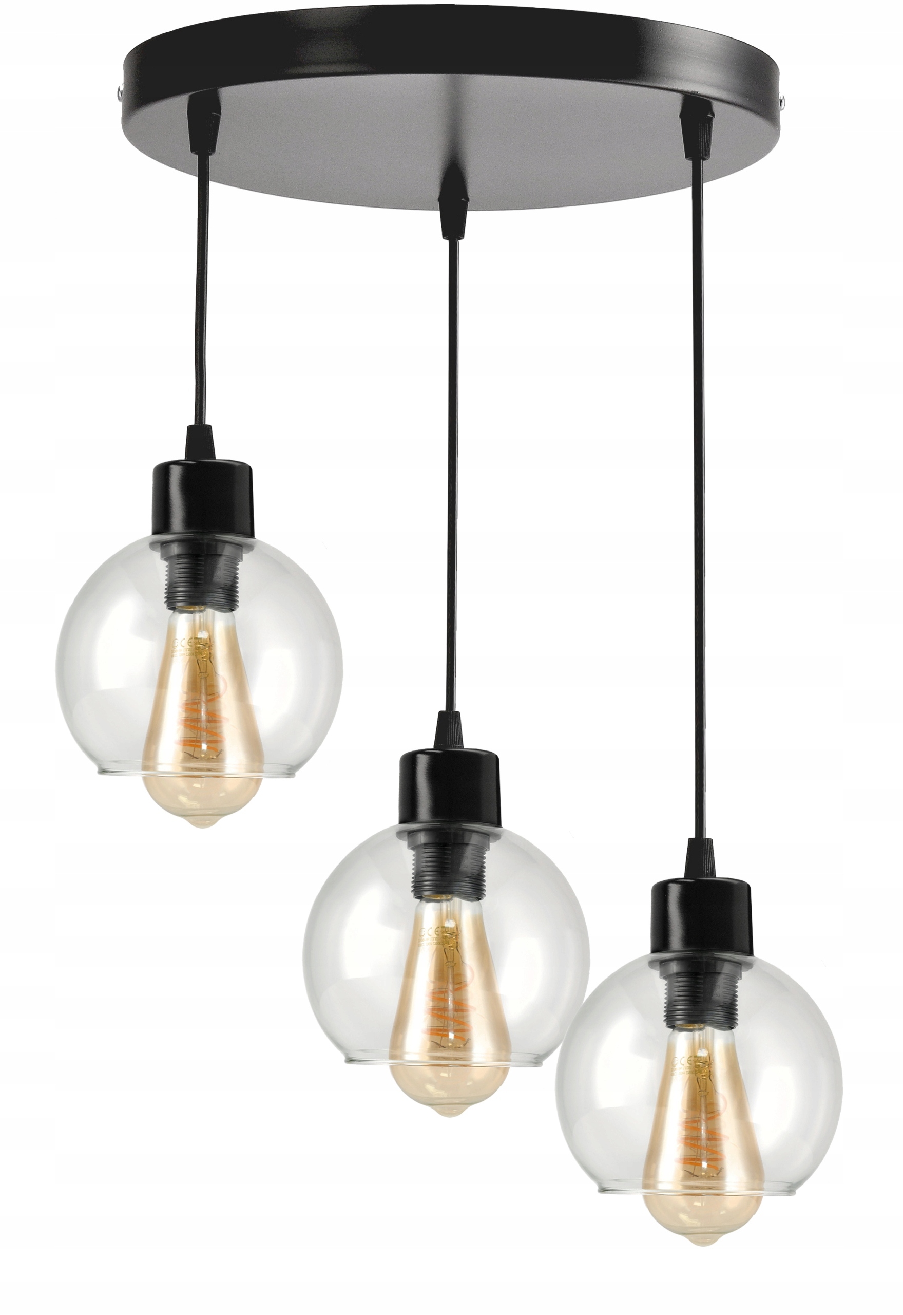Stropní Svítidlo stropní svítidlo Led E27 3x E27 Skleněná kulička Průhledná do pokoje