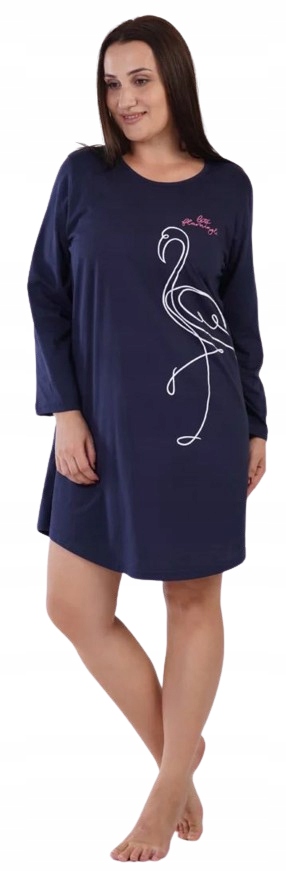 Tmavě Modrá Košile Plameňák Tenká Košile S Dlouhým Rukávem Velká Velikost 6XL