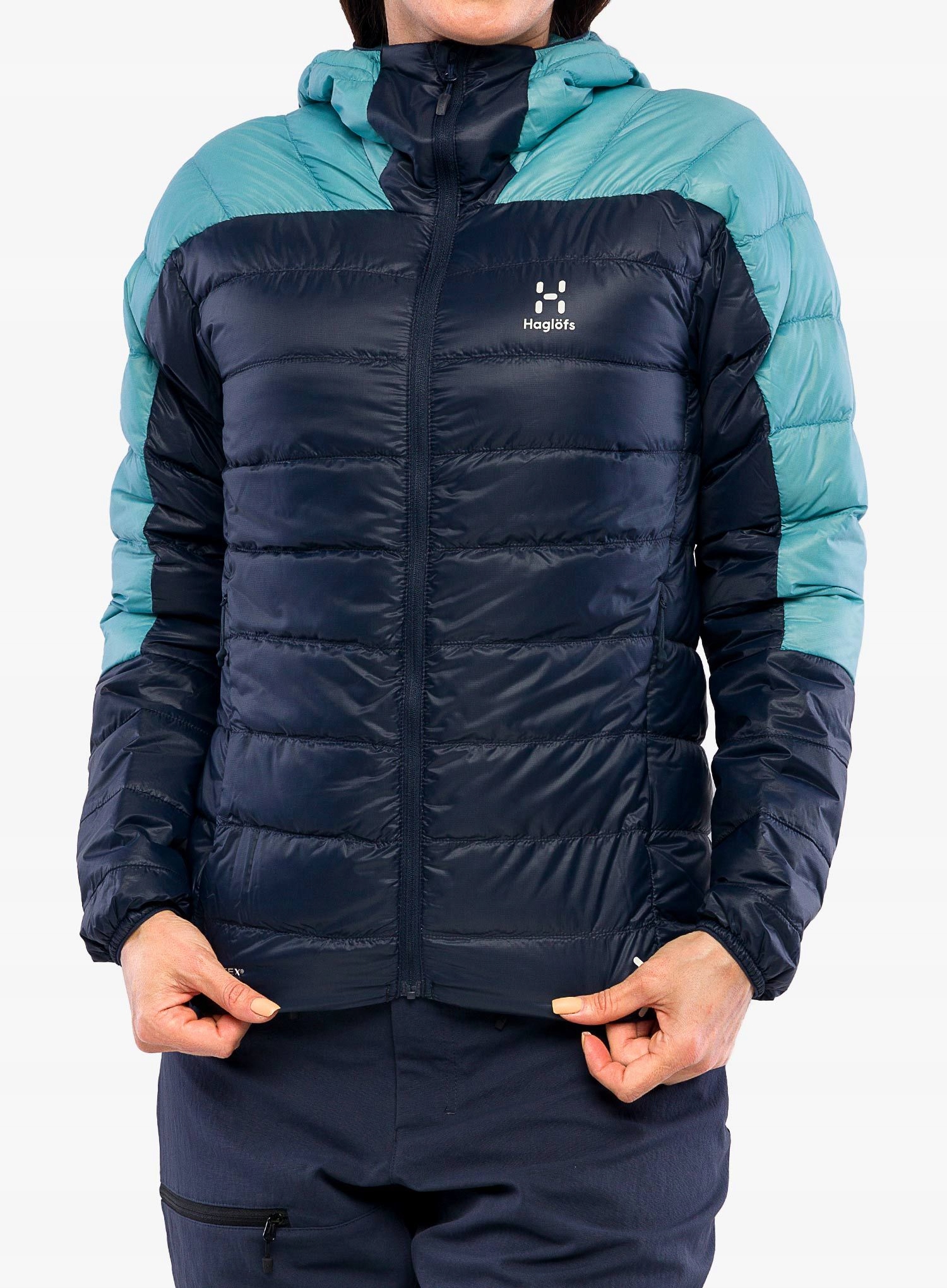 Dámská bunda Haglofs L.I.M Down Hood tarn blue/frost blue Xs