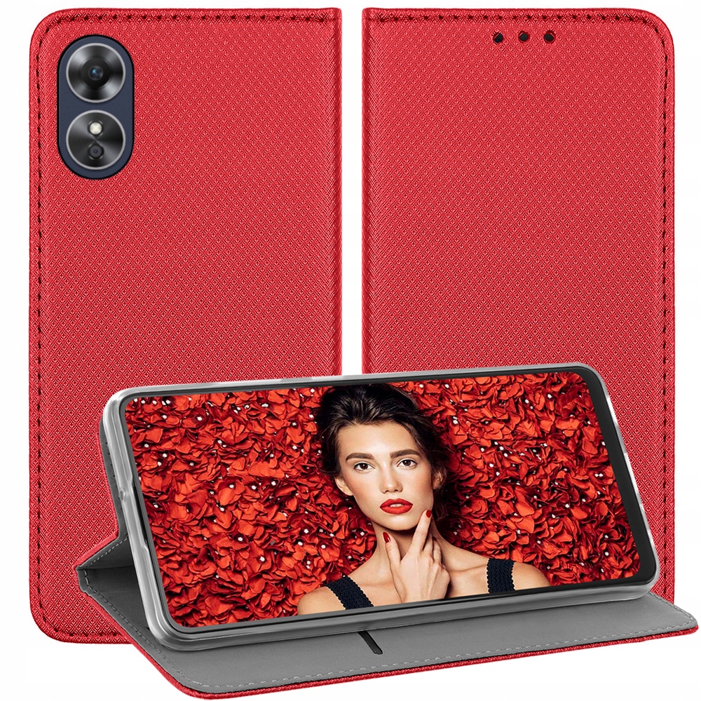 

Etui Smart Magnet Szkło 9H do Oppo A17