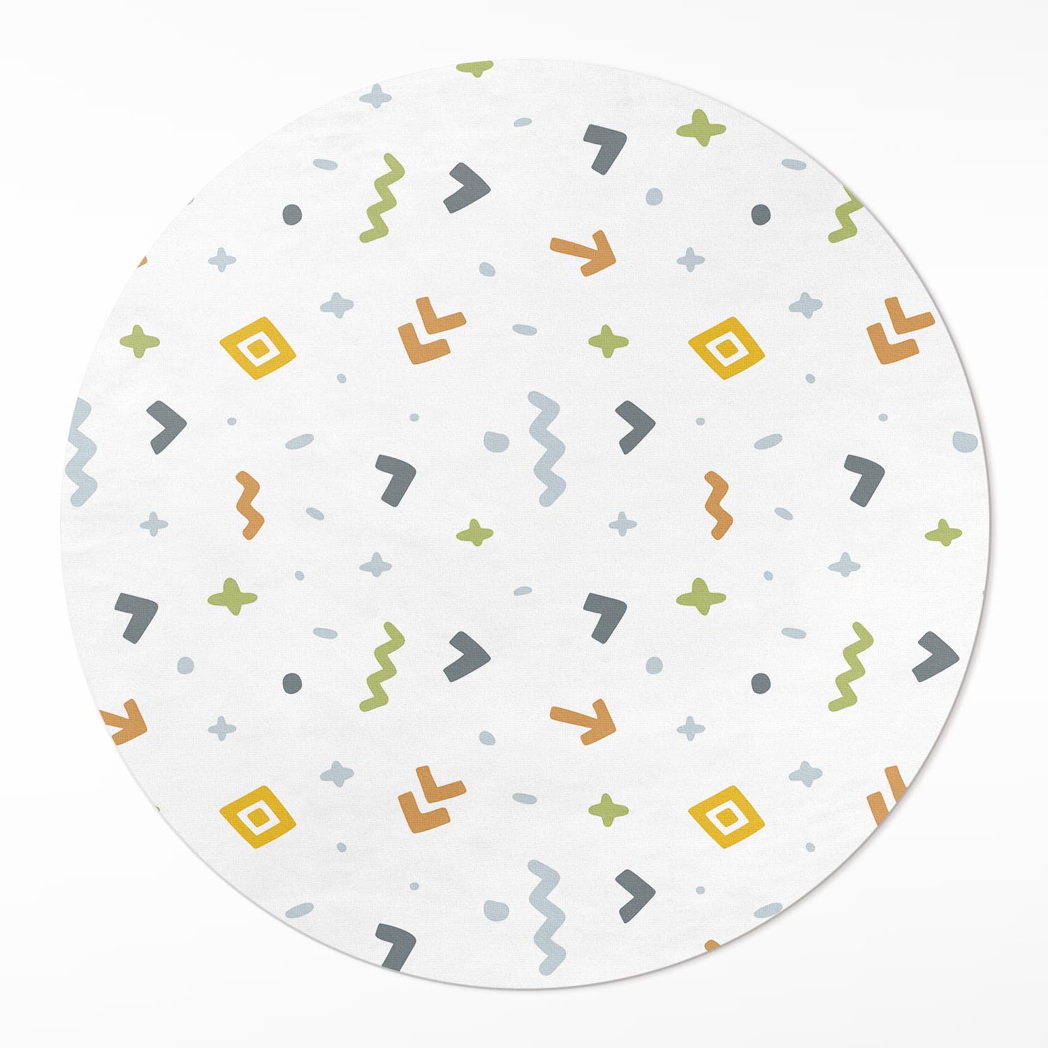 Okrúhly vinylový koberec Rozmer ⌀ 100 cm Pastelové ikony a tvary boho štýl
