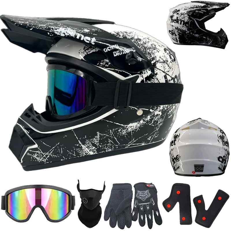 kask Fullface na Cross Enduro Motocykl Hulajnoga Rower S 53-54 cm