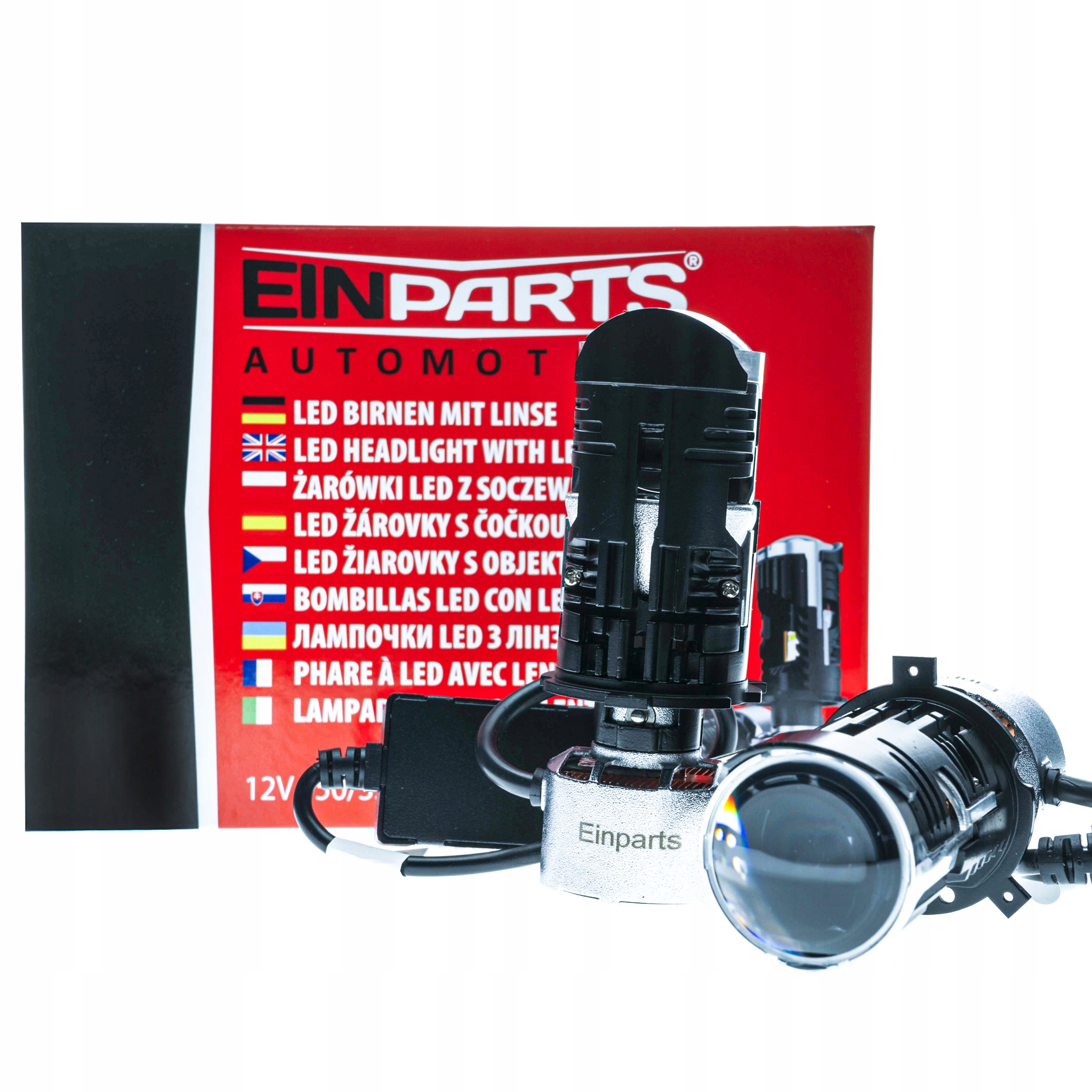 Led Žárovky H4 S Projektorovou Čočkou 50/35W Potkávací Silniční 5500K