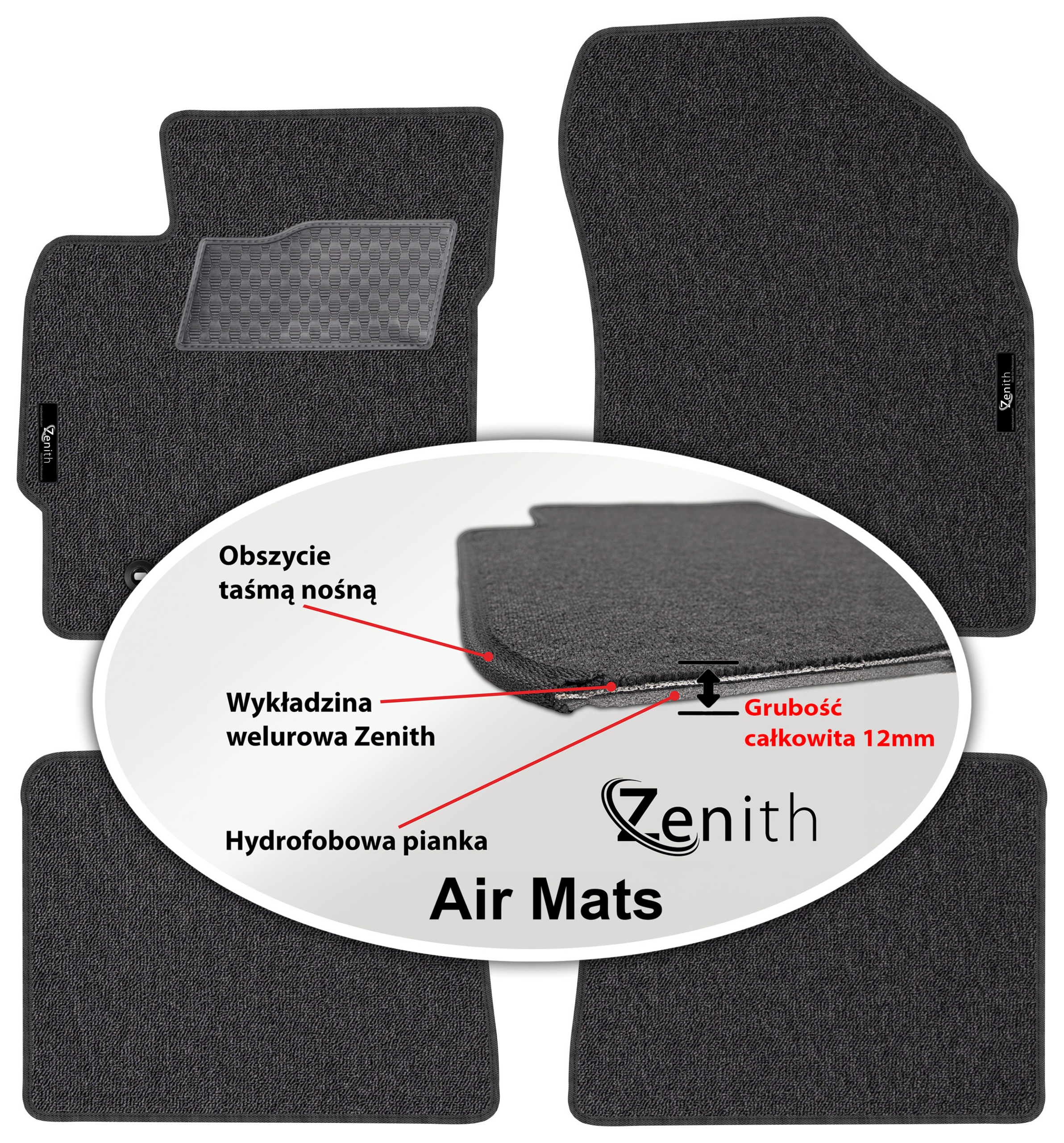 Toyota Corolla XI 2014-2019 Velúrové koberčeky do auta Zenith Air Mats