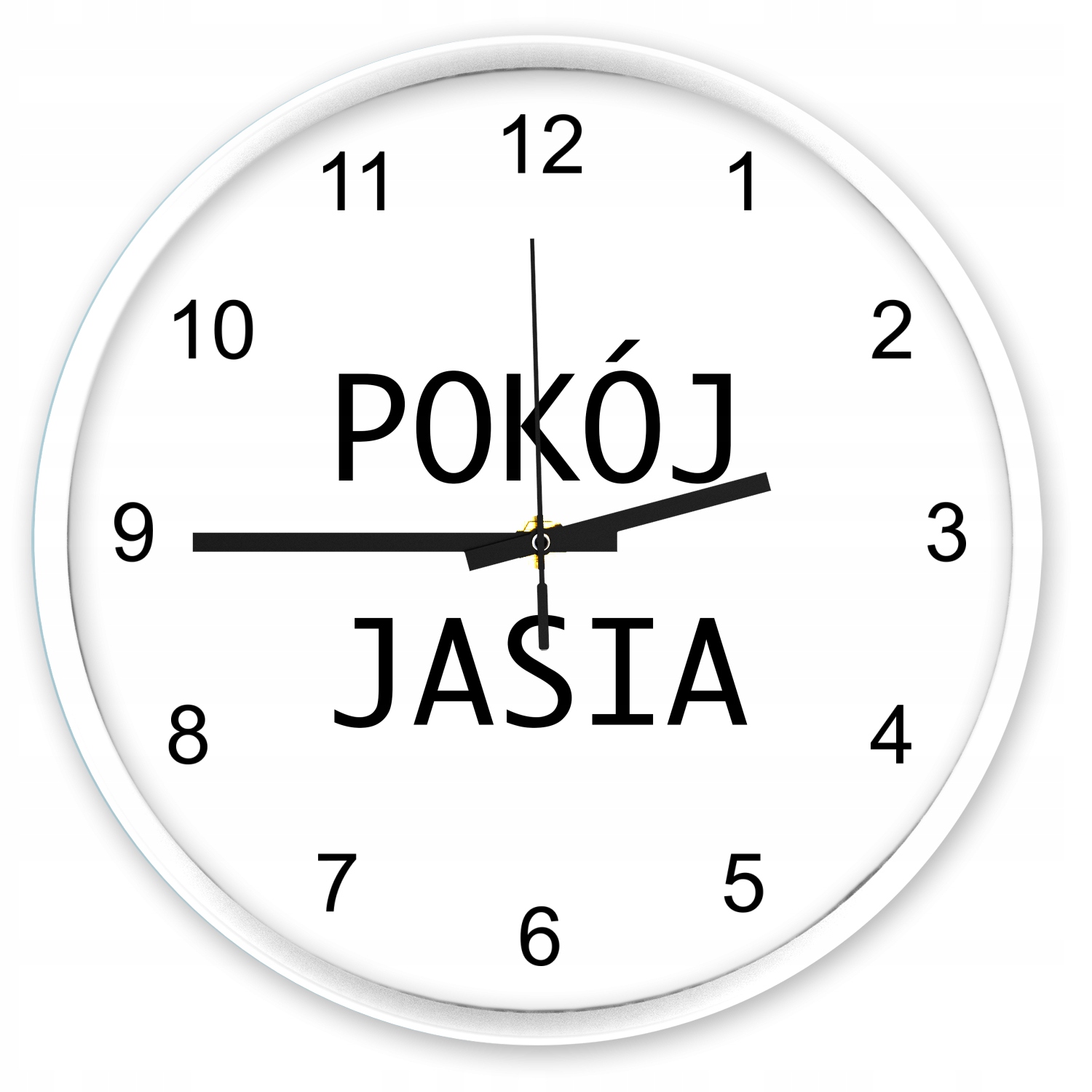 

Zegar z imieniem cichy drewniany biały czarny