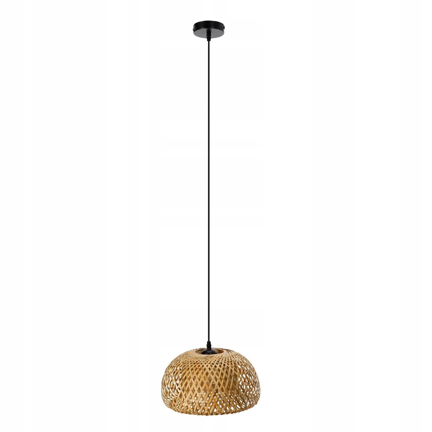 Závěsná bambusová lampa Boho Baku S Krbobuscz Kobi, výplet, obývací pokoj, jídelna