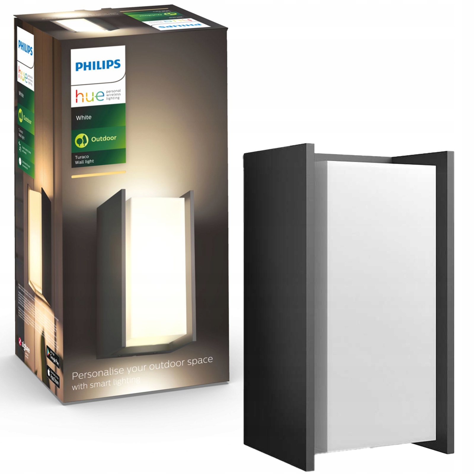 Zahradní nástěnné Led svítidlo Venkovní nástěnné svítidlo E27 9W Turaco Philips Hue