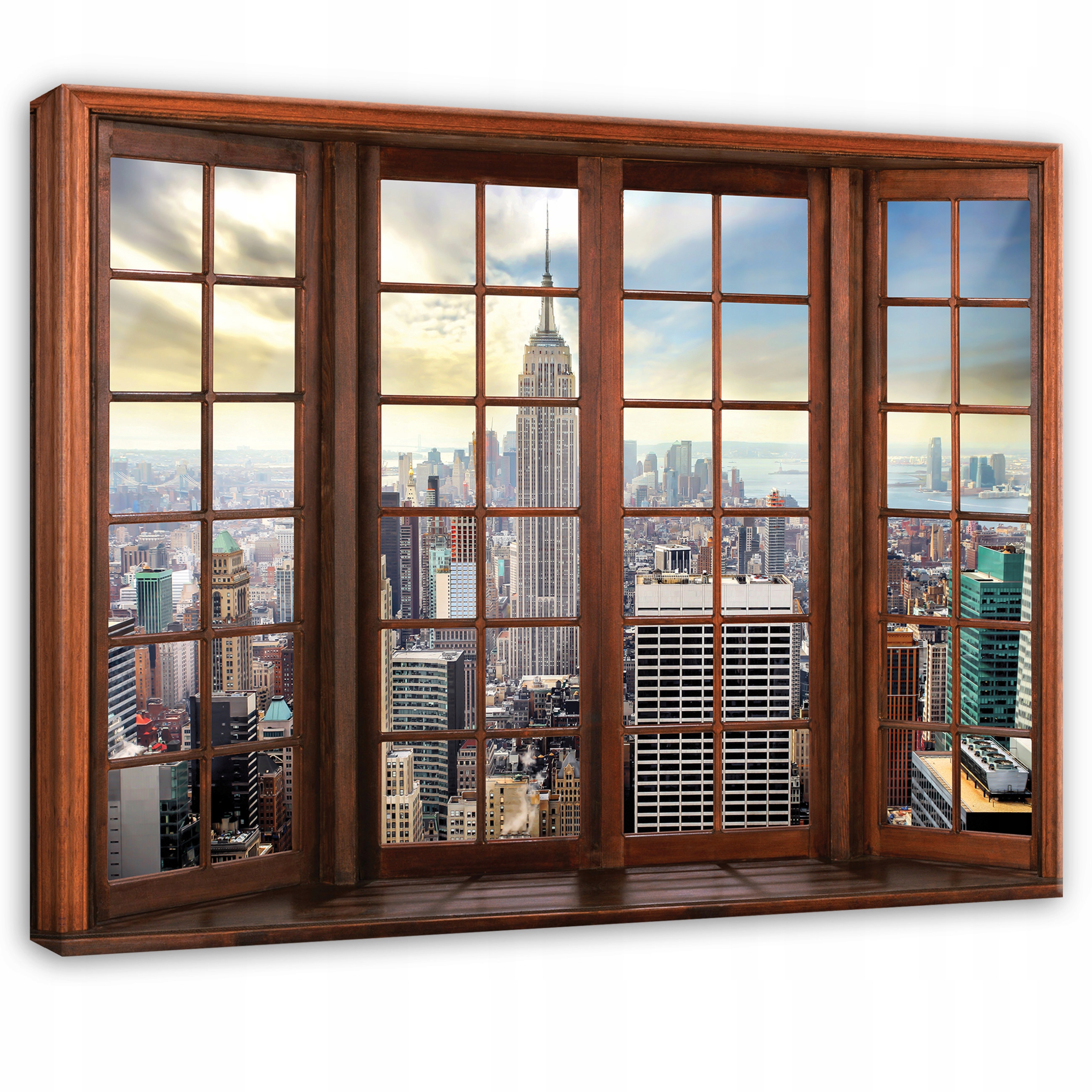 Obraz Bronzové Okno 3D Město New York Do Předsíně Kanceláře Moderní 100x70