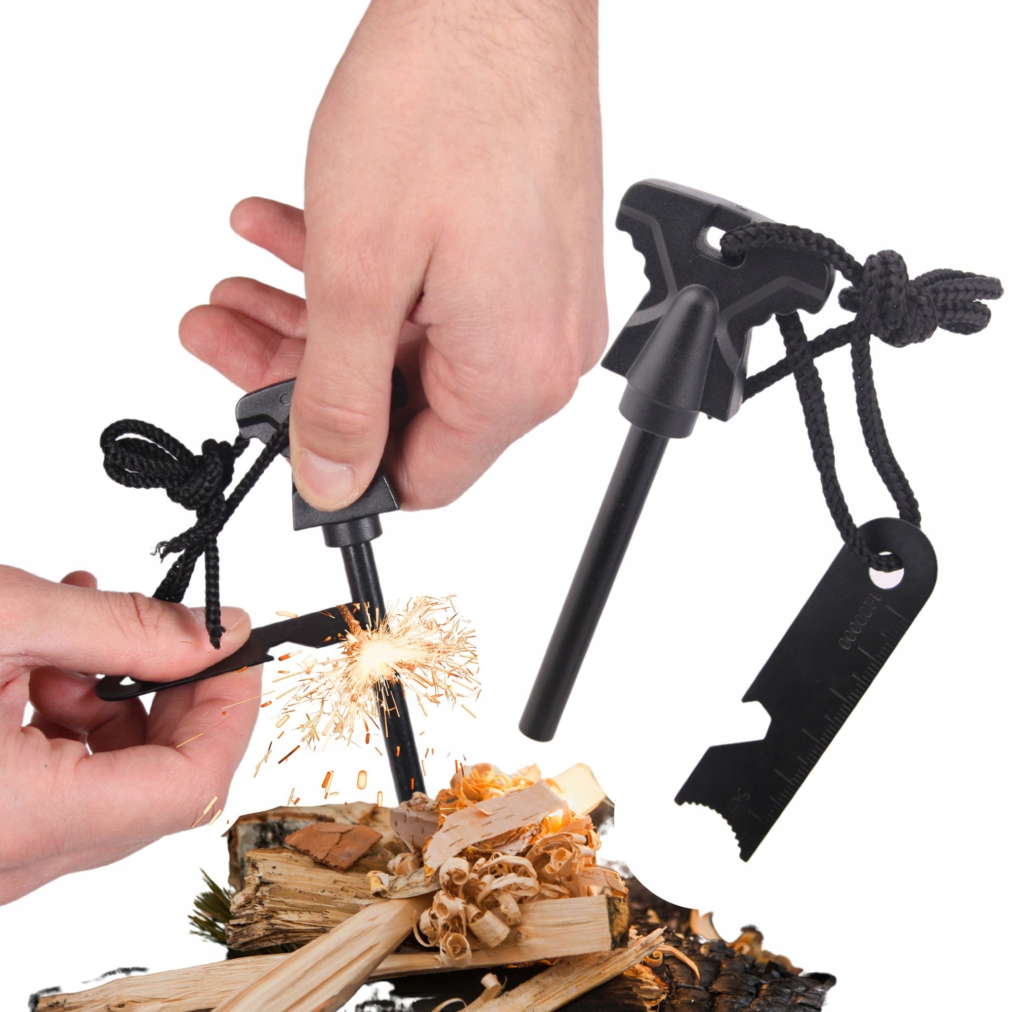 XXL POTĘŻNE KRZESIWO MAGNEZOWE ROZPAŁKA SURVIVAL WYPRAWA CAMPING OGIEŃ ARMY Cechy dodatkowe wodoodporne