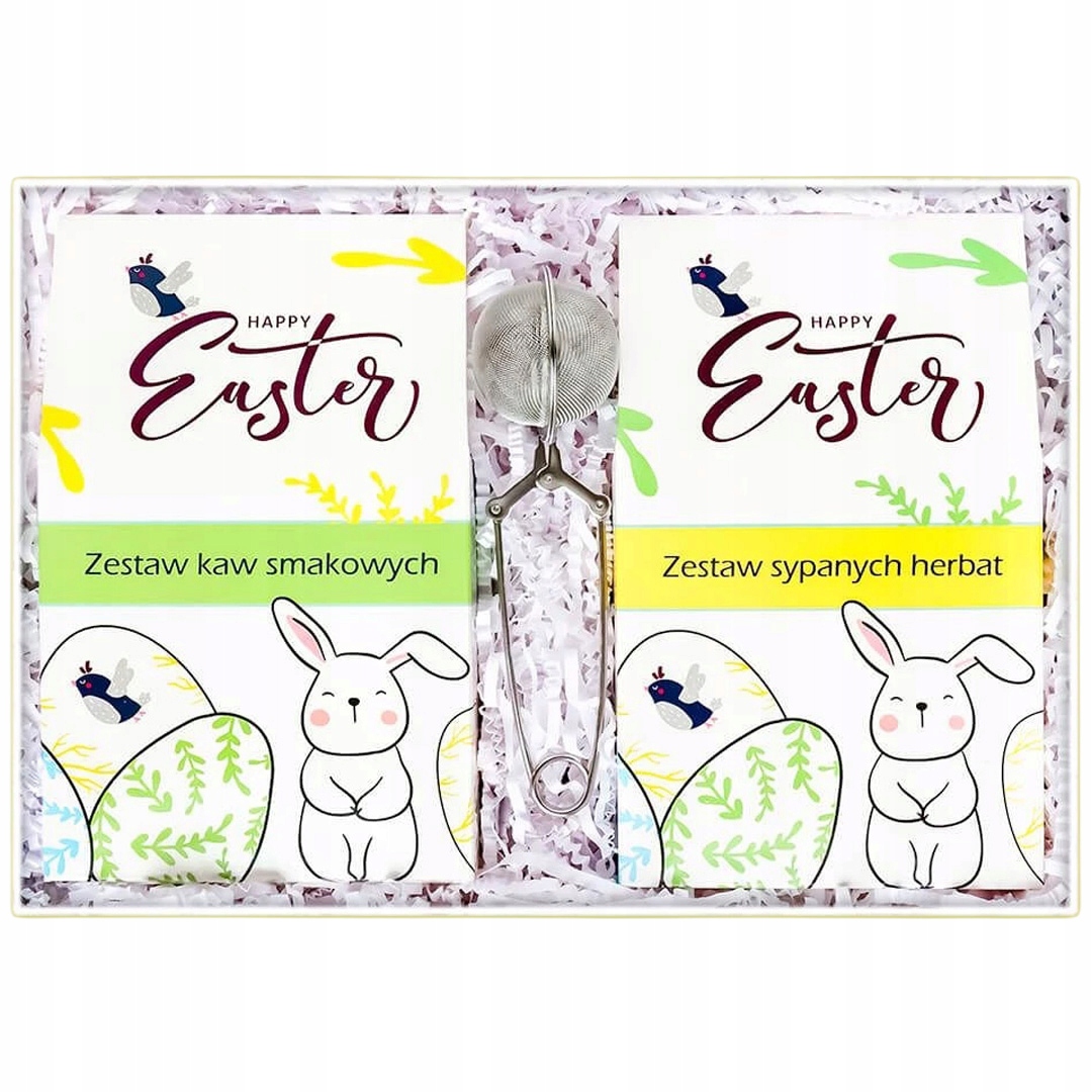 Box Happy Easter zestaw kaw i herbat smakowych Premium na Wielkanoc