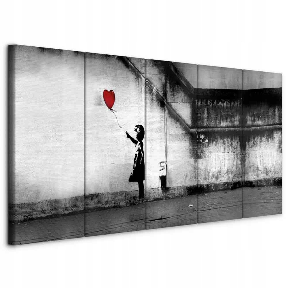 Obraz Graffiti Banksy Mural Dívka Se Srdcem Mládežnická Ložnice 200x80