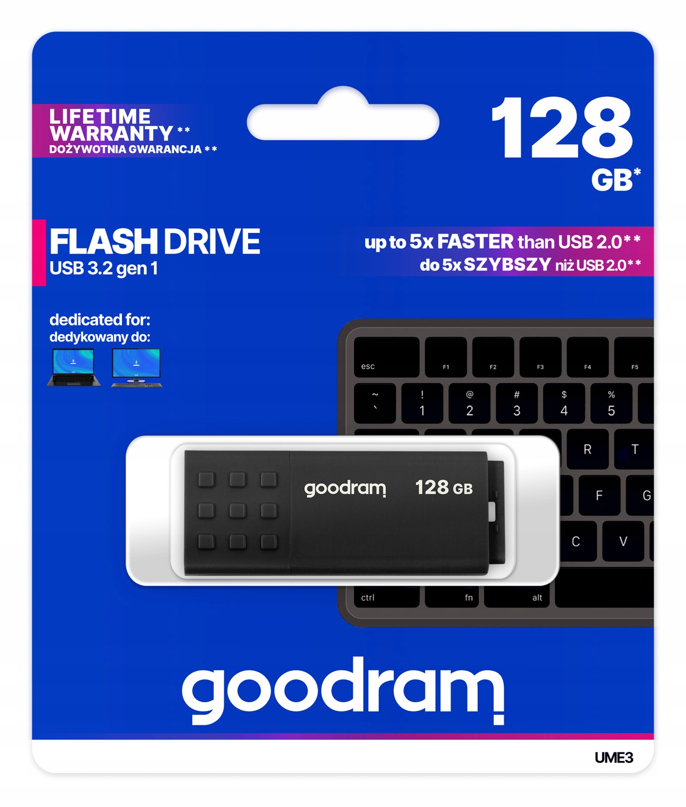 Pendrive Goodram UME3 128 Gb Usb 3.0 Usb 3.2 fekete