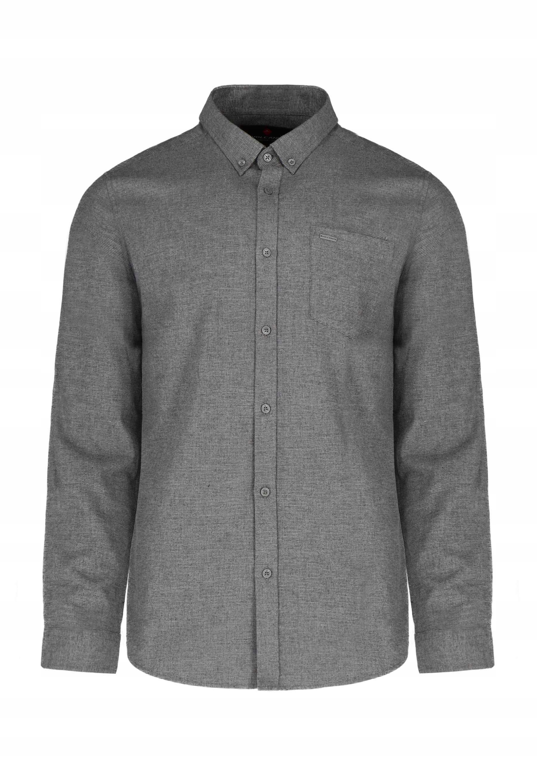 Pánská Košile Casual Slim Fit Šedá Volcano K-belanos XXL