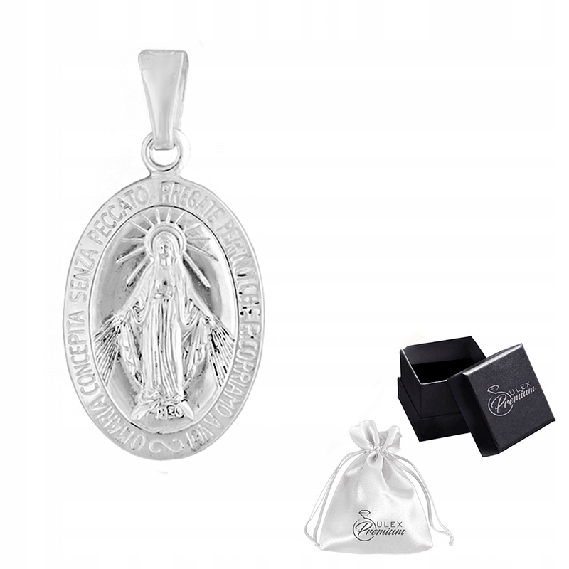 Medailon Panny Marie stříbrný pr.925 Ochrana a milosti Náboženský přívěsek