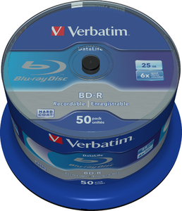 Verbatim Bd-r Sl (6x, 25GB), Non-id, 50 cake