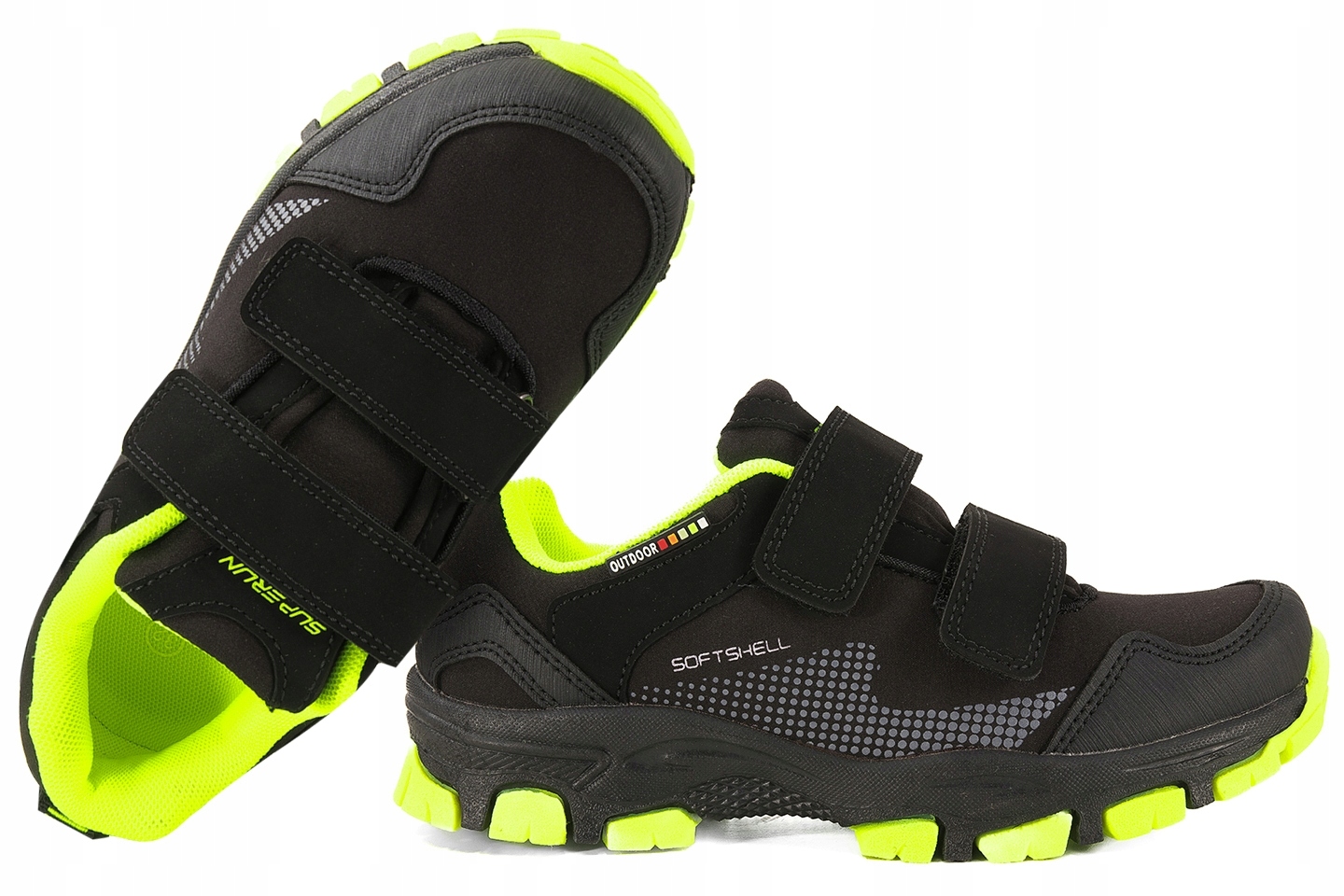 Superun 7031 Softshell Buty Sportowe Trekkingowe czarny/seledynowy 35