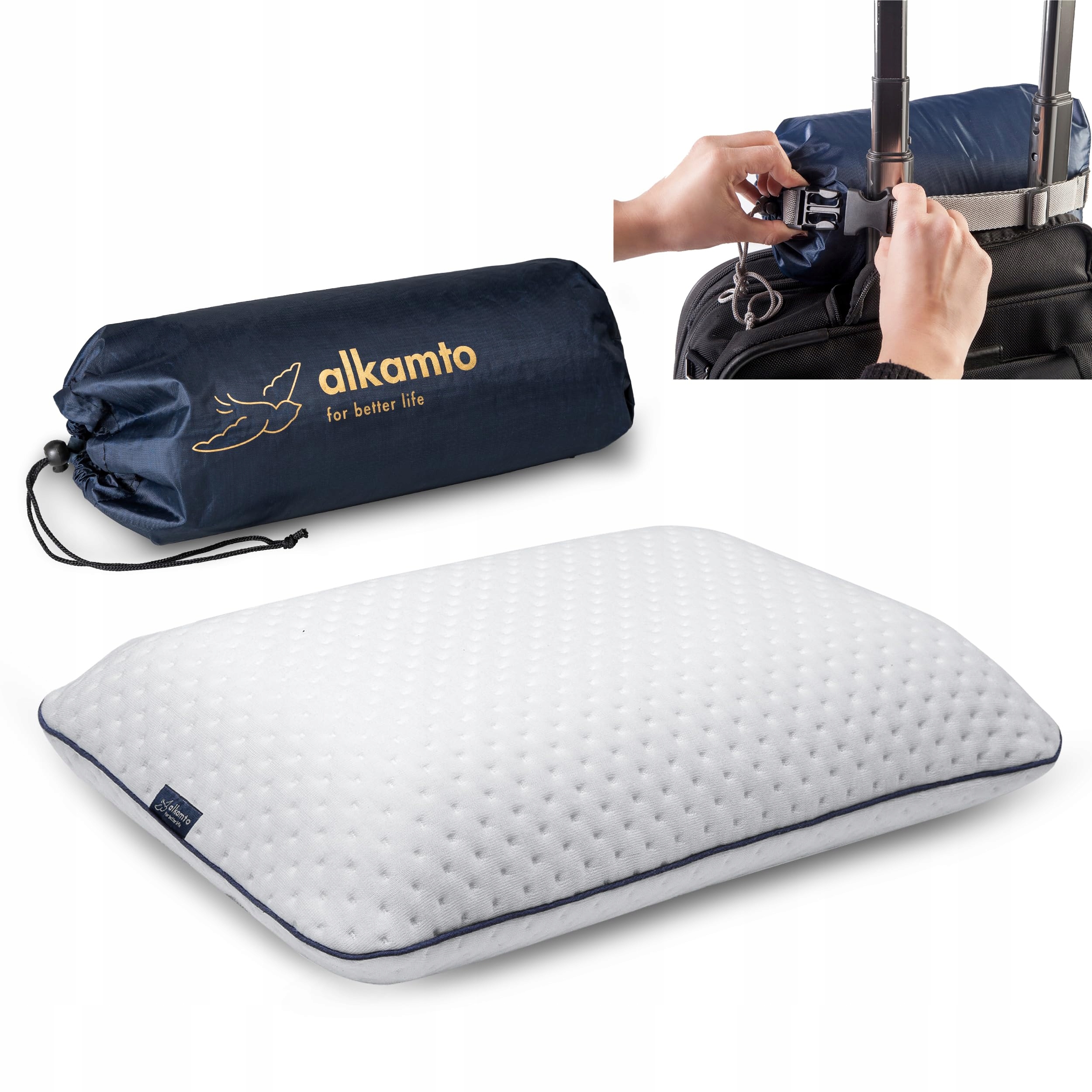 ALKAMTO Poduszka Podróżna Kempingowa Ergonomiczna Z Pianki