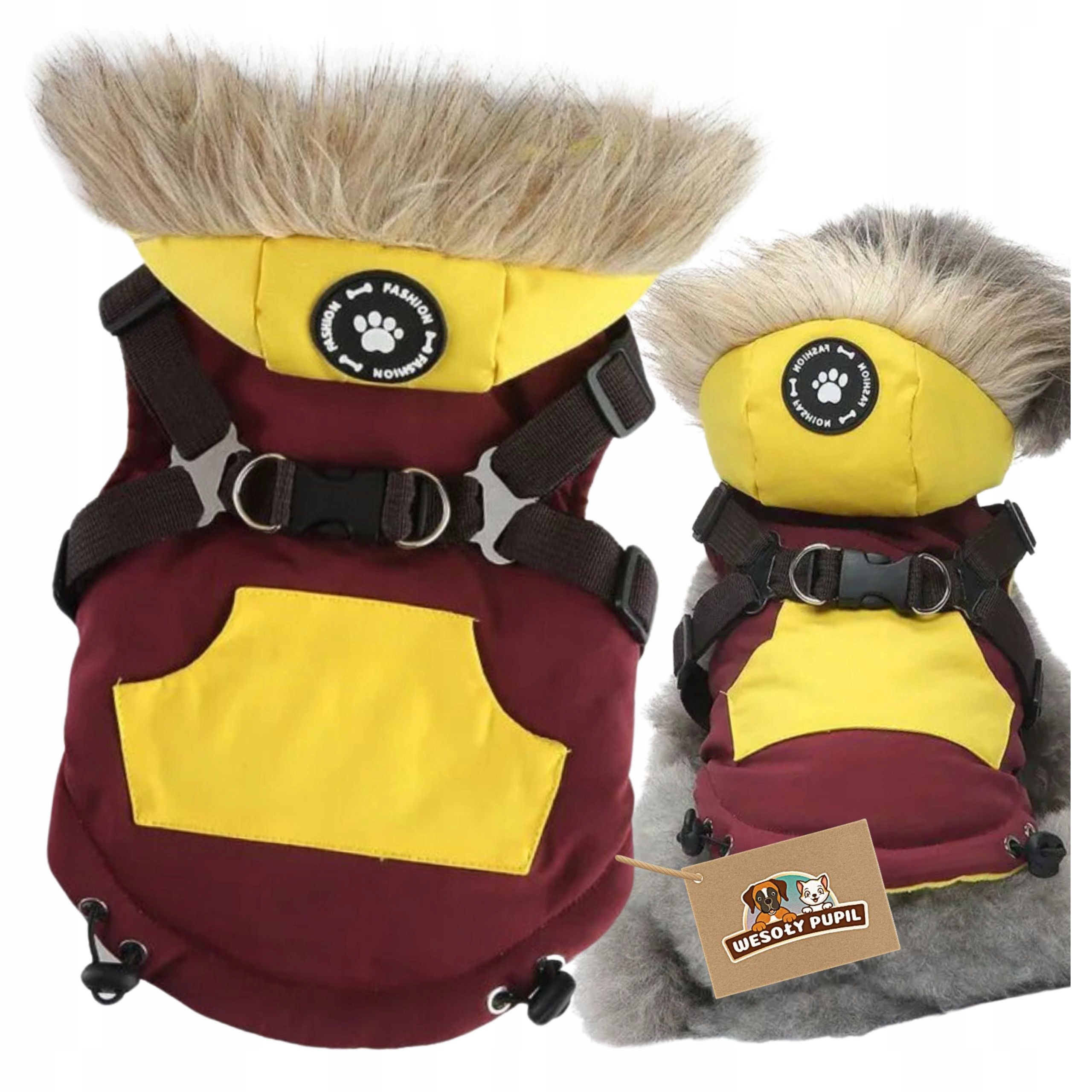 Levně Bunda pro psa S Zateplené zimní oblečení s Ramenními Popruhy a kapucí 3v1